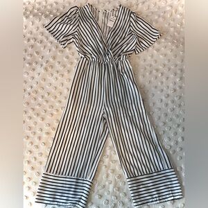 Elodie Black and White Striped Jumpsuit